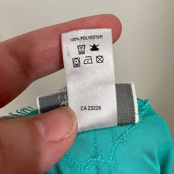 Vintage Y2K La Senza Satin Babydoll Slip Dress Lace Trim Turquoise Size Medium - Picture 7 of 7